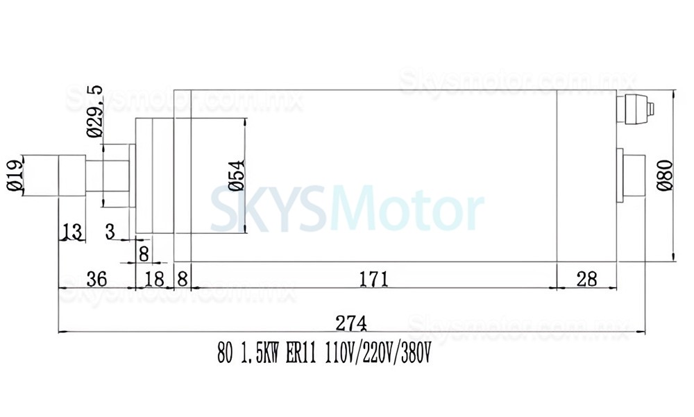 Kit de motor de husillo refrigerado por agua 1,5 kW ,110V/220V huajiang1.5 + H100-1.5C2/S2 con variadores de frecuencia, bomba de agua, 13 pinzas ER20 y soporte